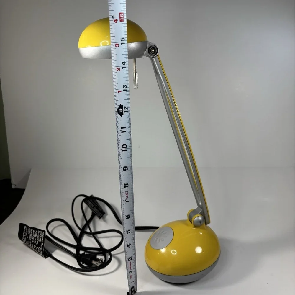 Vintage Yellow Silver Grey Desk Lamp Futuristic UV Filter 001 Space Age
